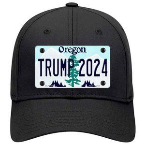 Trump  2024 Oregon Metal on Cotton Velcro Hat - Black